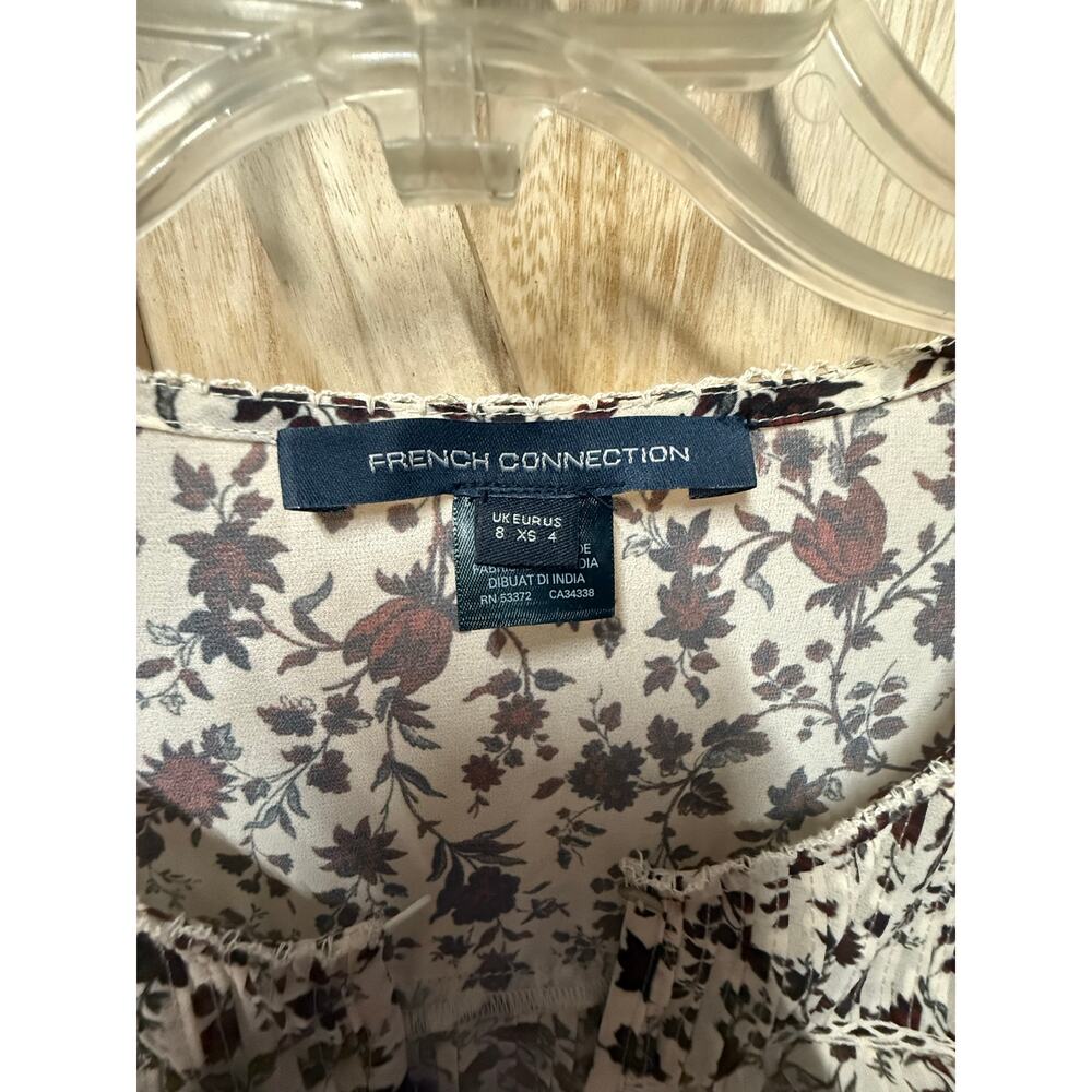 FRENCH CONNECTION floral boho pleated Alison blouse top - Picture 6 of 8